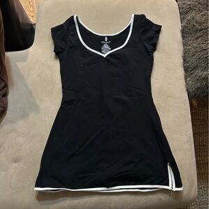 FP Movement by Free People Black Dress with White Trim